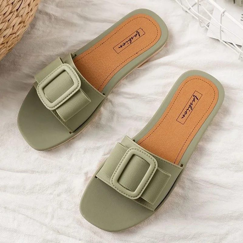 Sandals Female Summer House Women's Fashion Casual Korean Sandal Soft Home  Footwear Beach Flat Slippers for Women Shoes Outside - AliExpress