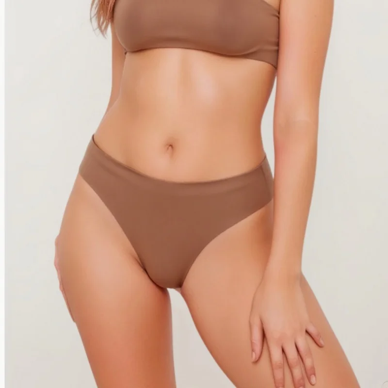 4PCS Set Seamless Brazilian Panties Women' Sexy Lingerie Cool Ice Silk Low...