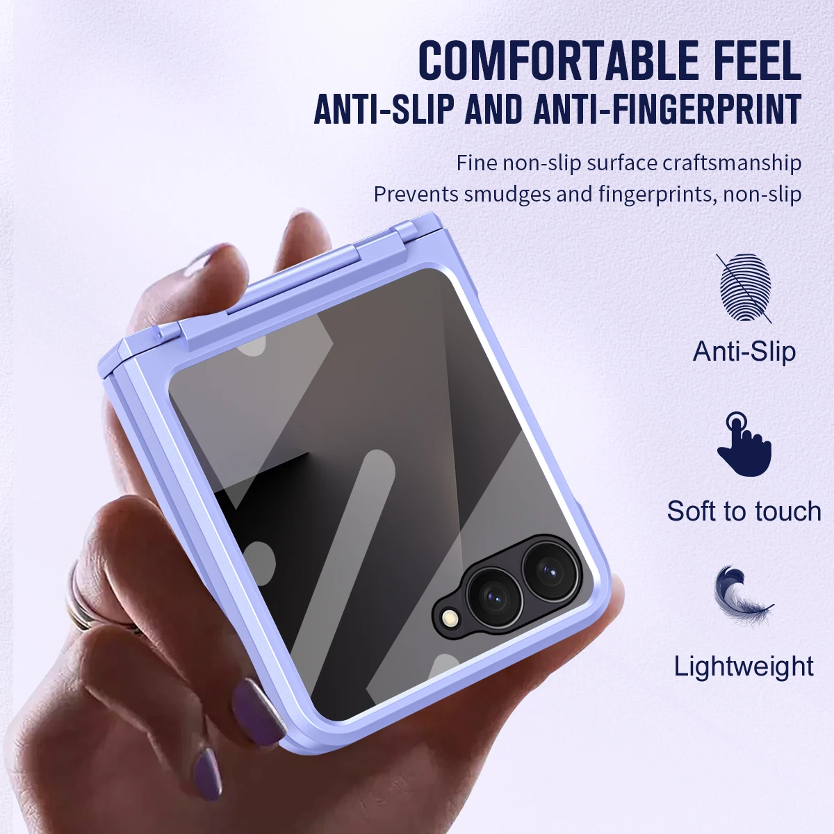 Luxury Matte Folding Hinge Shockproof Phone Case with Mirror Film