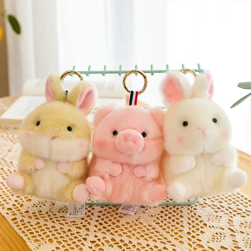 

13cm Cute Spherical Animal Pendant Plush Toys Keychain Stuffed Plush Doll Bag Pendant So Cool Gift for Cool Girl Boy Birthday