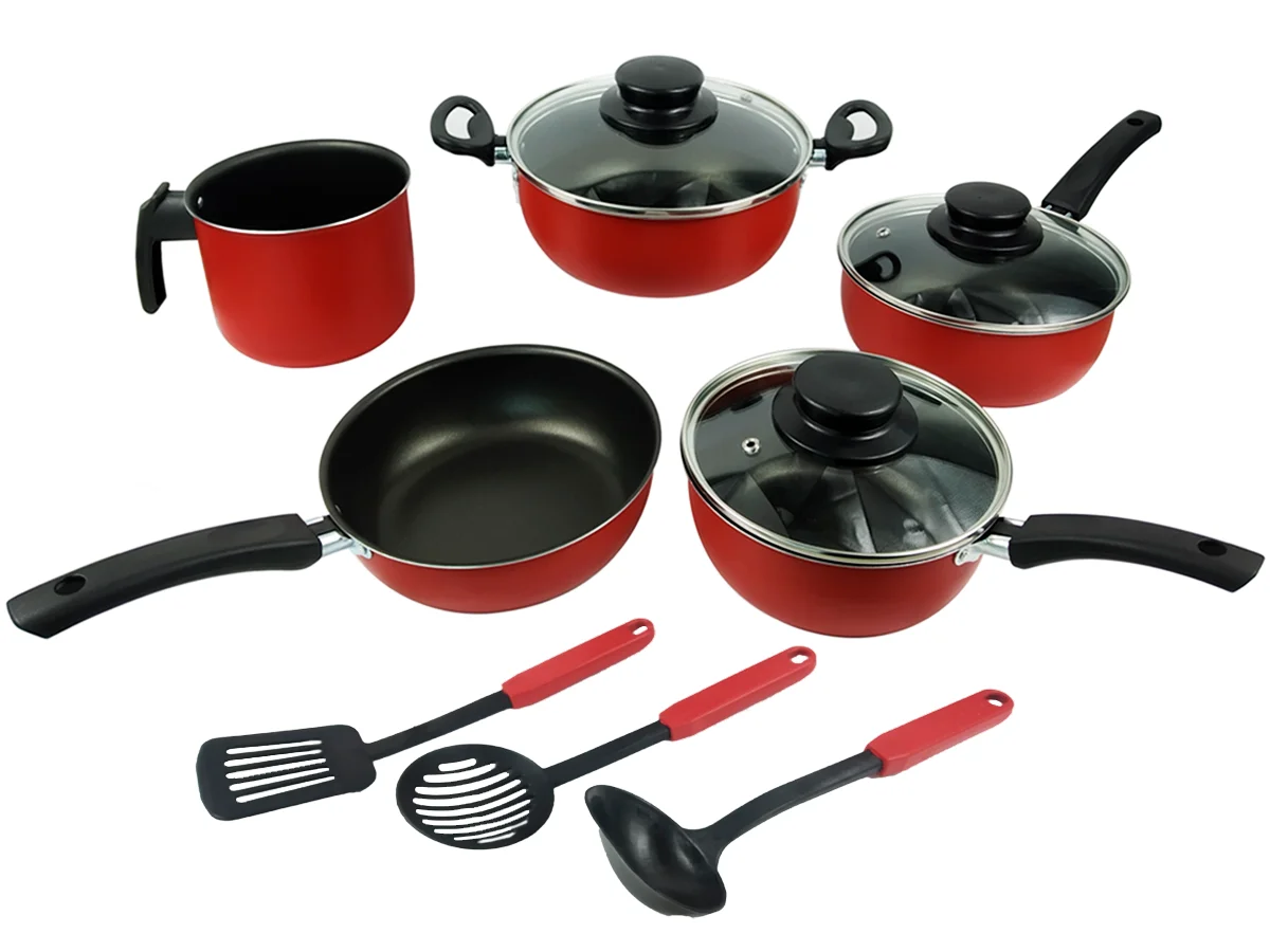 8 Pieces Elegant Non-stick Cookware Set and Glass Lid - 1