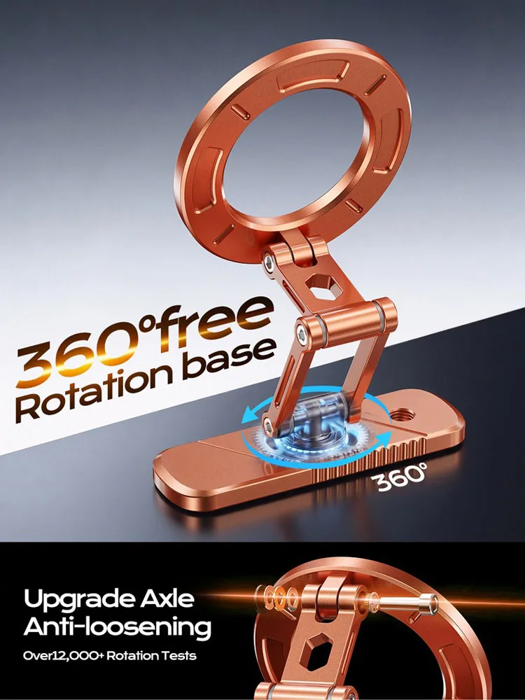 Magnetic Dual-Magnet Phone Holder with 360° Adjustable Tri-Axis