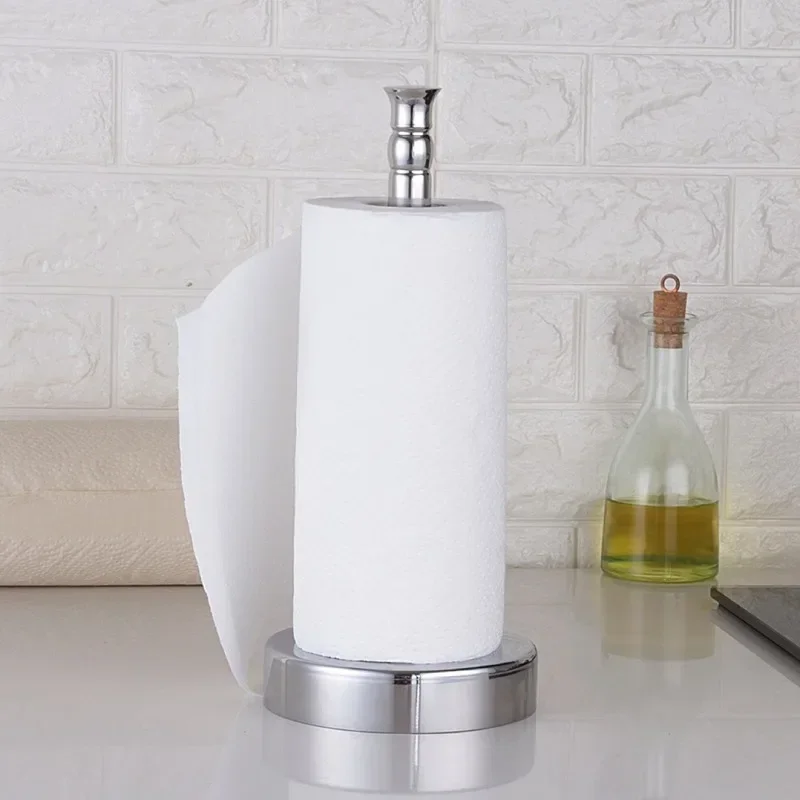 Kitchen Roll Paper Towel Rack Bathroom Stainless Steel Standing Paper Holder Silver Tissue Napkins Rack Home Table Decor ZM paper towel holder,paper towel rack,tissue holder