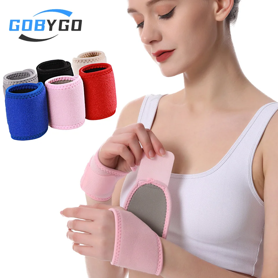 GOBYGO 1Pcs Wrist Support Sport Fitness Wristband Training Safety Hand Bands Sprain Gym Wrist Thumb Support Straps Wraps Bandage wrist support