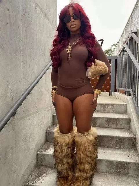 Women's Over-The-Knee Boots High Boots Winter New Fox FurSnow Boots And Cashmere Women's Boots Leg Warm Boots Non-Slip Soles 2