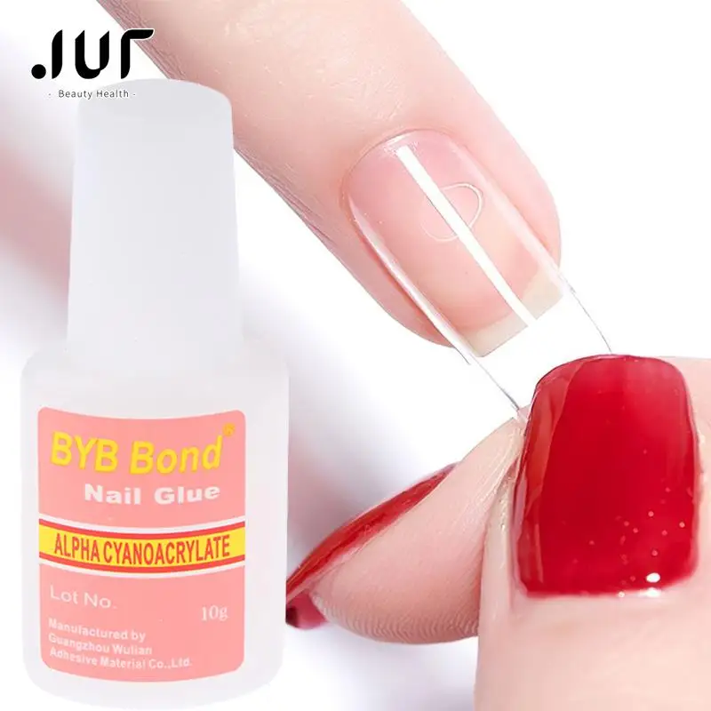 

10g Fast Drying Nail Glue For False Nails Glitter Acrylic Decoration With Brush False Nail Tips Design Faux Ongle Nail Care Tool