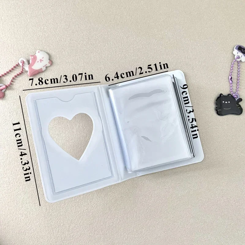 Cute Bear Photo Album 3 Inch Love Heart Hollow Picture Storage Case Kpop Card Binder Name Card Book Photocard Holder 40 Pockets