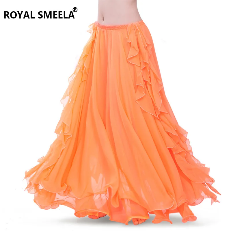 

Юбка женская для восточных танцев живота, шифоновая двойная юбка с высоким разрезом (без пояса), аксессуар для танца живота