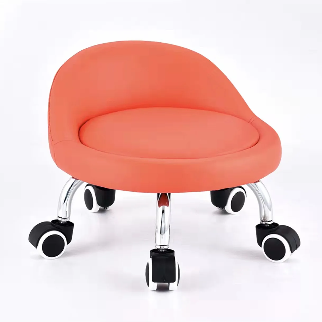 Joylove Children's Pulley Rotating Stool Toddler Stool Universal Wheel Back Low Sofa Pedicure Change Shoe