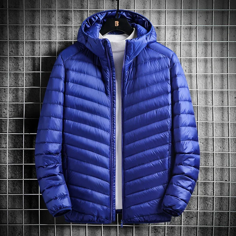 Men's Lightweight Portable Plus-size Hooded Down Casaco Casacos De Penas True Down Jaqueta Masculina Inverno