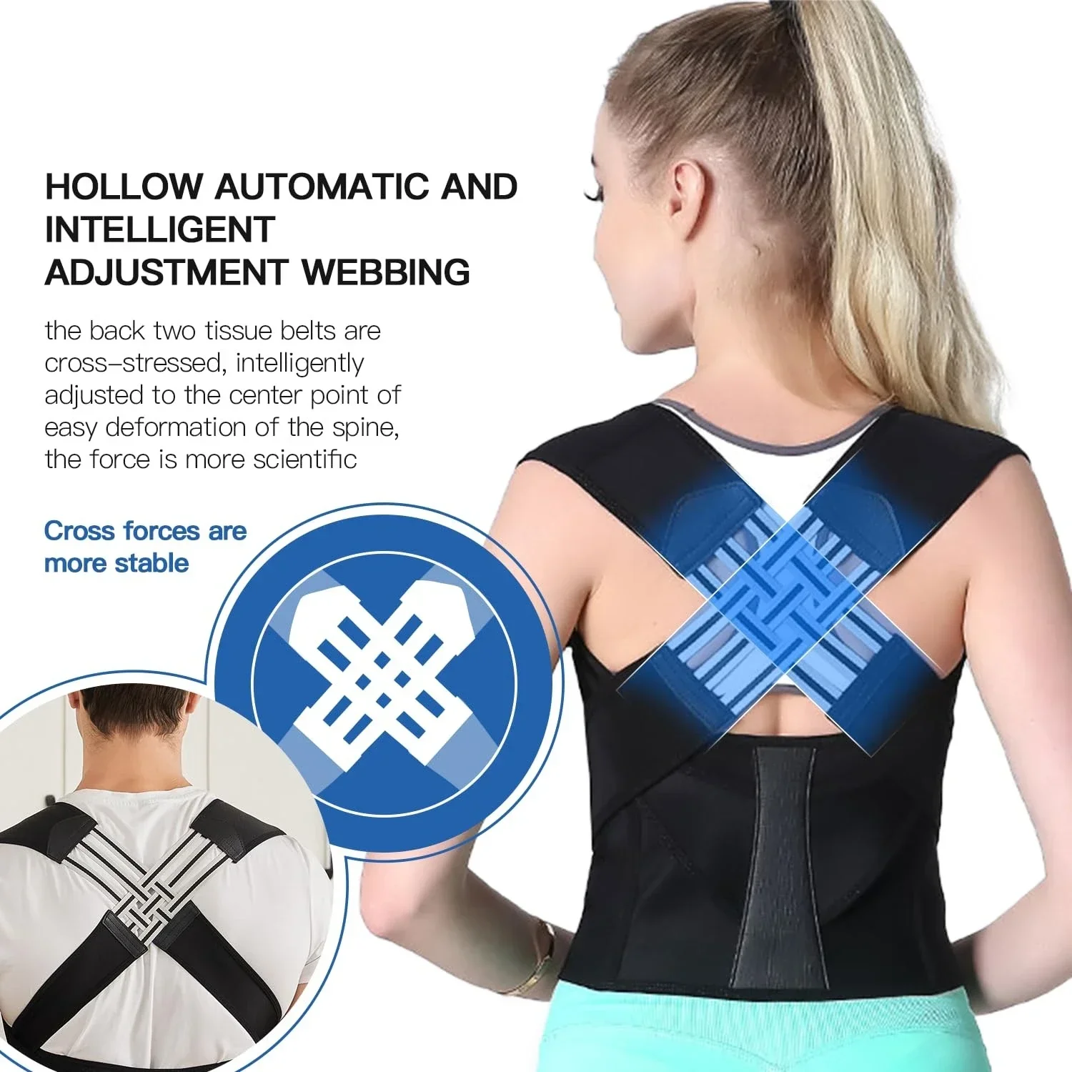 Posture Corrector for Women and Men Adjustable Shoulder Brace Back Straightener for Middle Upper Spine