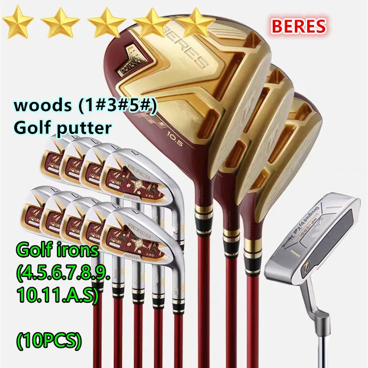 Men's 5-star BERES Full set of golf clubs S08 teeing wood + fairway wood + iron putting 14PCS golf clubs No ball bag