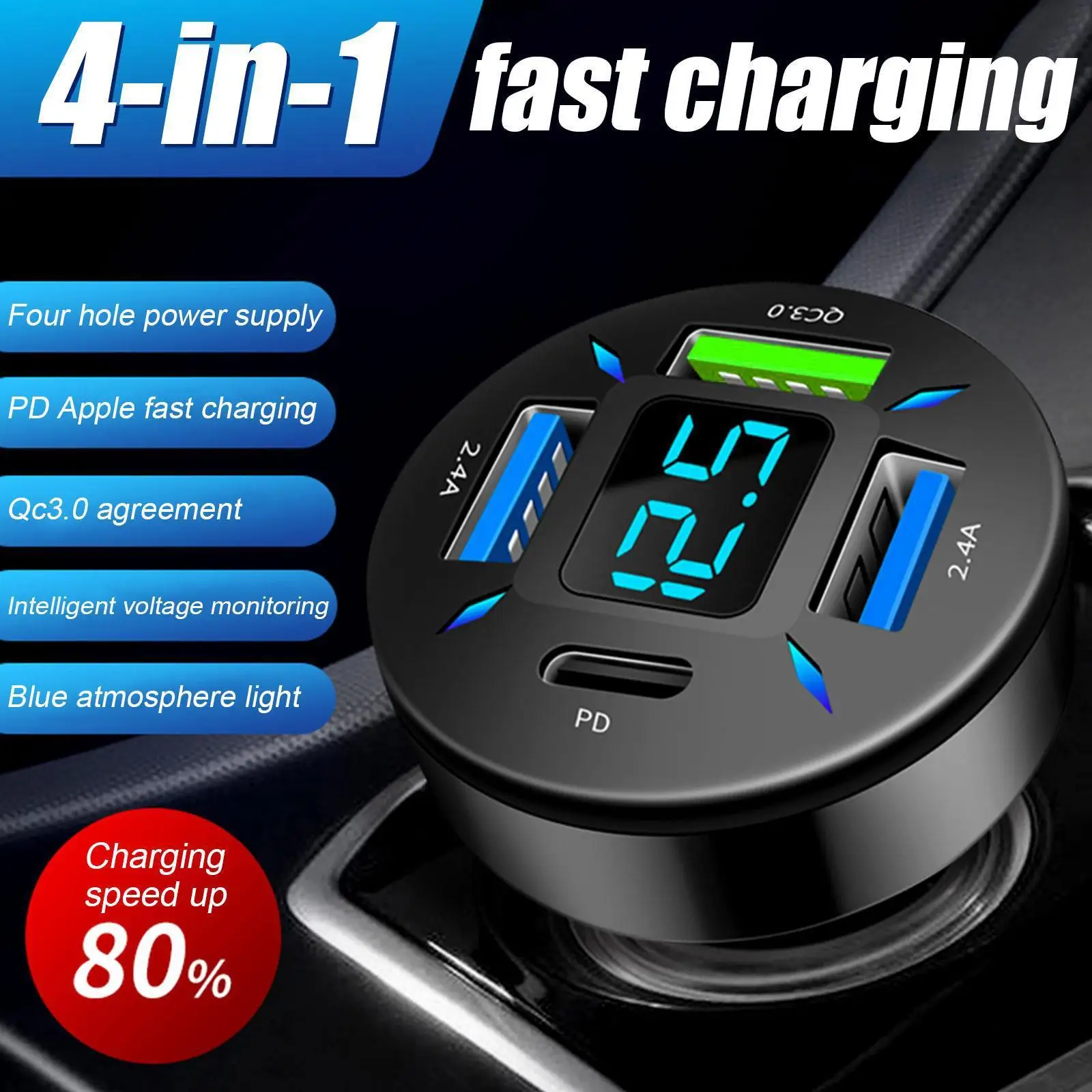      ,  H9O7  ޴ , 4 Ʈ USB QC + PD, PD20W