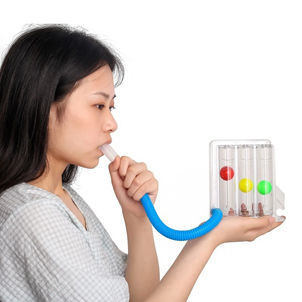 Breathing Exerciser Breathing Trainer 3 Balls Washable Lung Function Breathing Exerciser Soft Durable Lightweight Portable for Rehabilitation Prop