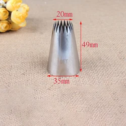 3-Piece Russian Open Star Piping Nozzles Set for Cake and Cupcake Decorating (1PCS 9FT)