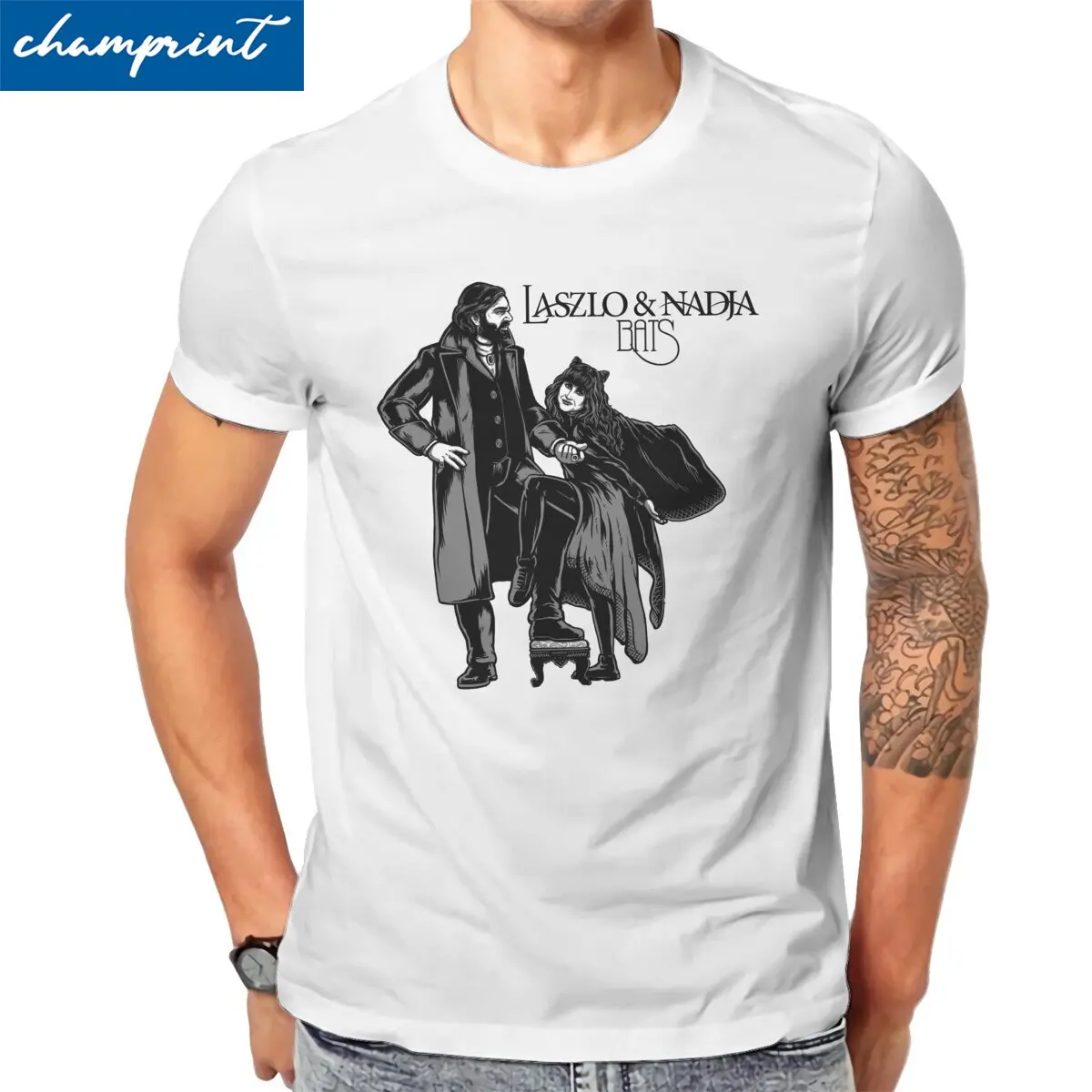 

Laszlo Nadja Men T Shirts What We Do in the Shadows Vintage Tee Shirt Short Sleeve Crewneck T-Shirt 100% Cotton Plus Size Tops