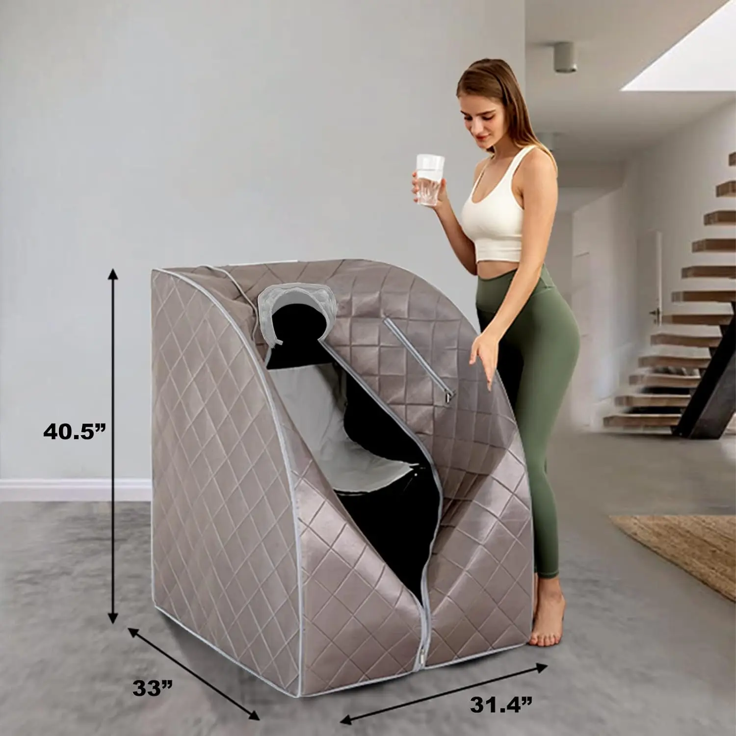 Portable Infrared Sauna for Home Personal Sauna for Relaxtion & Detox 1 Person Full Body Sauna with Heating Foot Pad and Chair 6