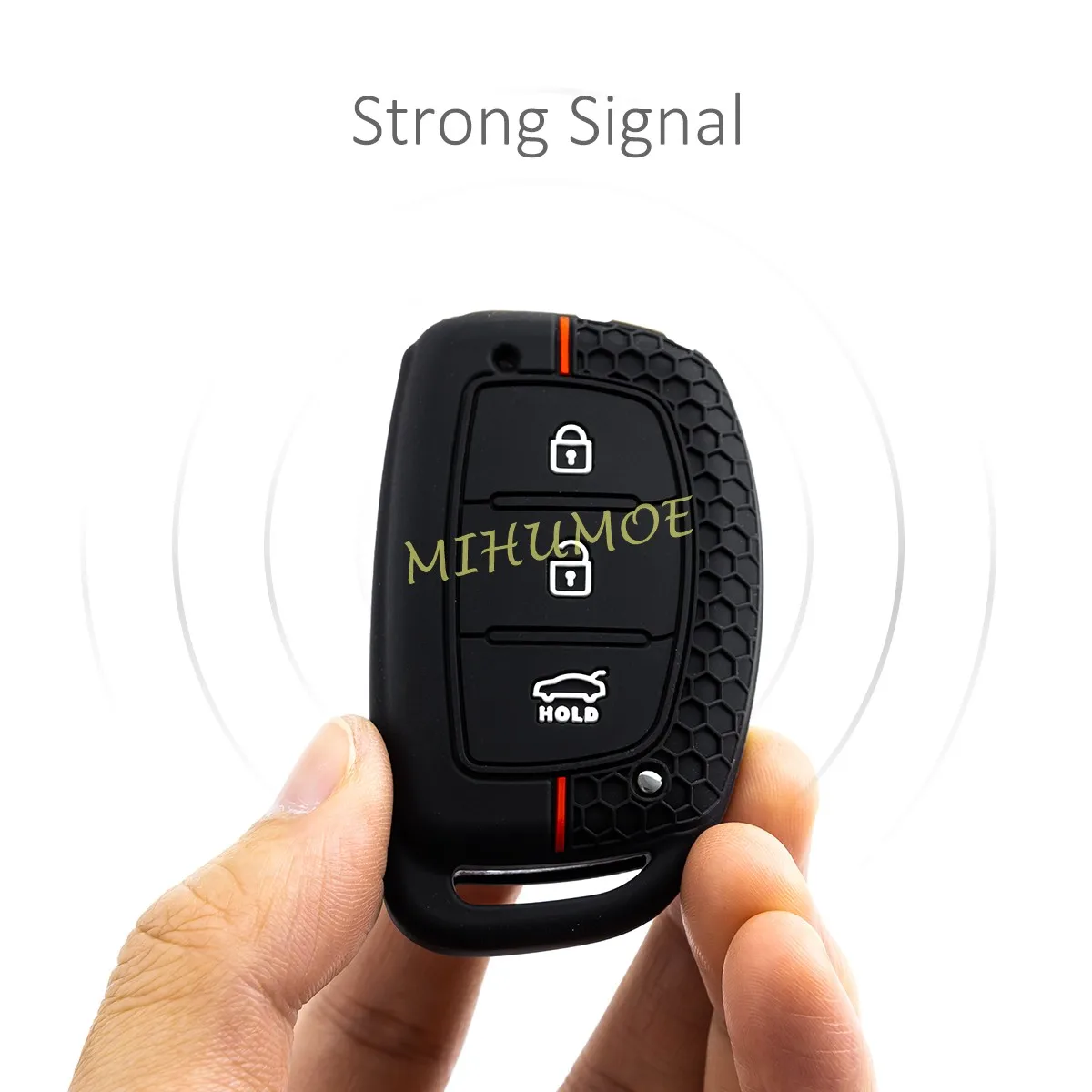 Silicone 3-Button Car Key Fob Cover & Chain