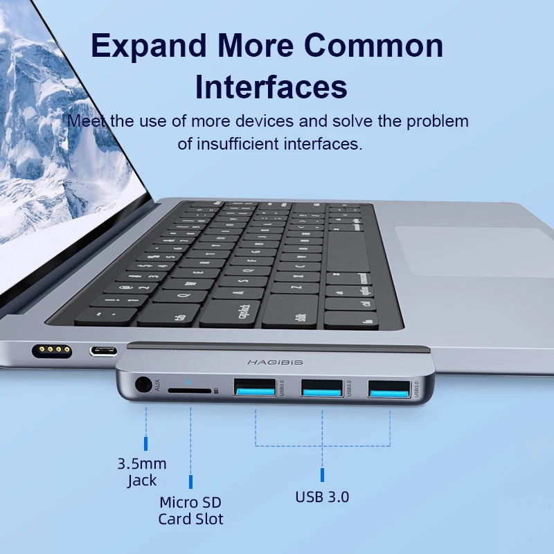 Hagibis-hub Usb c para o Novo Macbook Pro Estação de Ancoragem tipo c Adaptador Usb c com Usb 3.0 Micro sd Porta Aux de 35 mm 14 Pol 16 Pol m1 m2 - Imagem 5