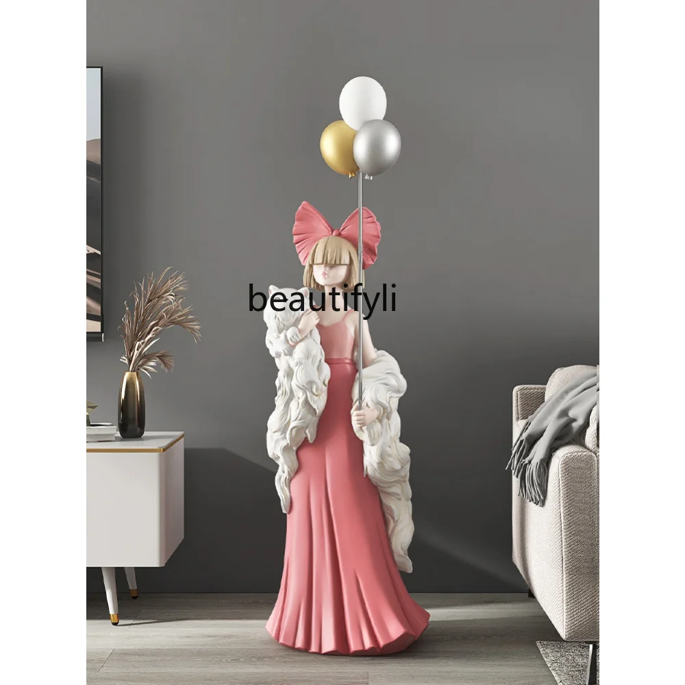 

yj Light Luxury Large Girl Living Room Floor Stand Decoration TV Cabinet Sofa next to Home Decorations Light