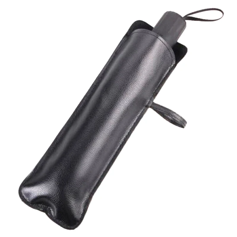 Black PU Leather Umbrella Cover Case Portable Waterproof Umbrella Storage Pocket Water Absorbent Umbrella Bag Ultrafine