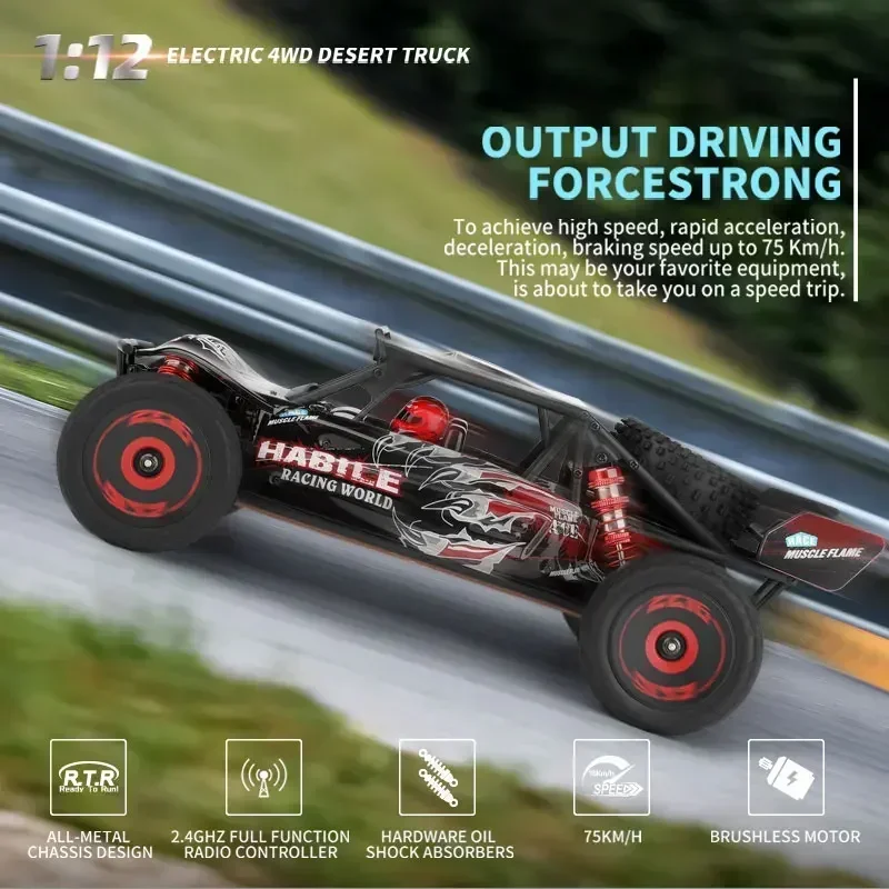 WLtoys 124008 60KM/H RC Car With 3S Battery Professional Racing Car 4WD Brushless Electric Remote Control Cars Children's Toys 6