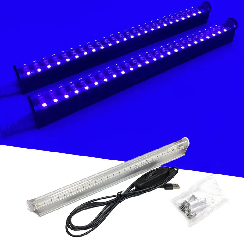 Black Light UV Lamp Strip T5 Tube 5VWUSB Indoor Ambient Light Money Detector Decor UV395NM Nail Ultraviolet Lamp