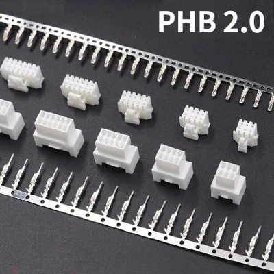 ขั้วต่อ PHB 2.0 มม. ตัวเชื่อมต่อแบบตัวผู้ตัวเมีย 2.0 มม. แบบสองแถวพร้อมตัวล็อค ขั้วต่อ PHSD 2*2/3/4/5/6/7/8/9/10 พิน 1