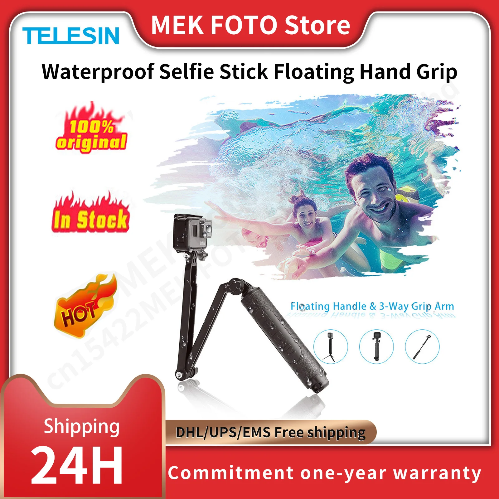 Monopod Flotante Compatible Gopro Palo Selfie Antideslizante