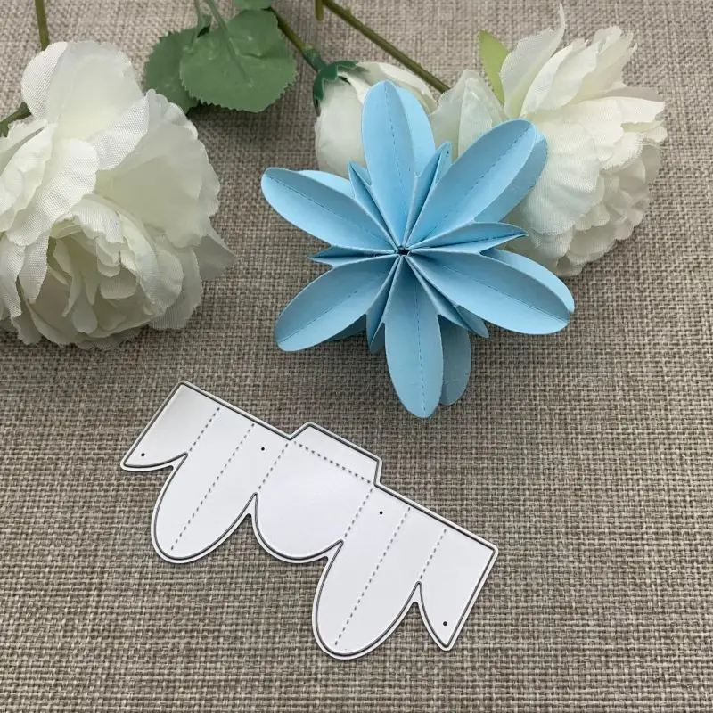 새로운 접힌 꽃 금속 절단 다이 스텐실 DIY Scrapbooking 장식 엠보싱 공예 다이 커팅 템플릿 금형