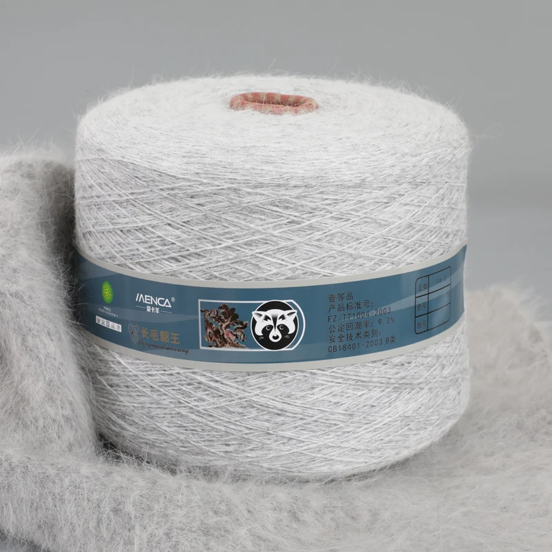 1Kg per Roll Mink Yarn 1000g+400g Winter Soft Long Hair Angola Rabbits Yarns Fluffy With Thread Hand Knitting Women Scarf 4