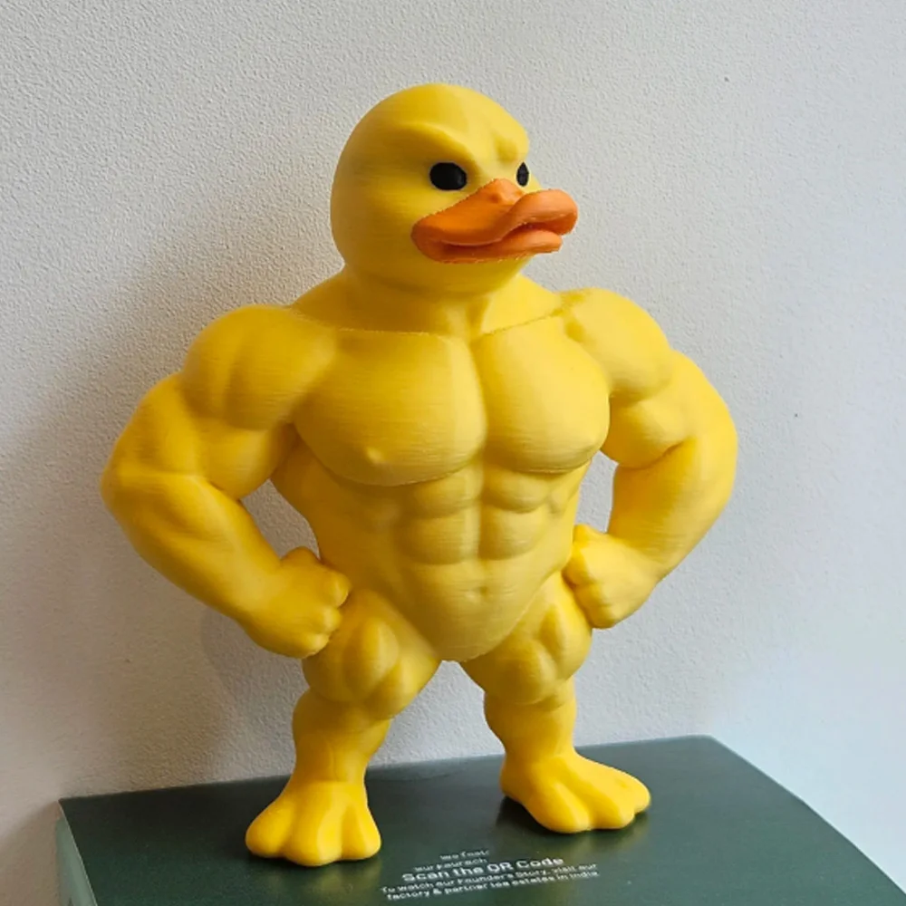 Muscle Duck Statue 3D Desktop Decor Bookshelf Figurine Indoor/Outdoor Decoration Home Accessory