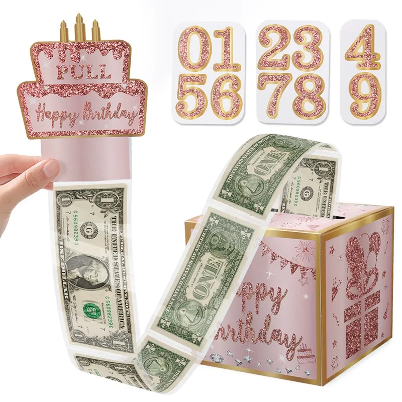 Birthday Money Gift Boxes with Pull-Out Happy Birthday Card, Fun Cash Surprise Packagin... - SKU MGB01127 - UGI Packaging
