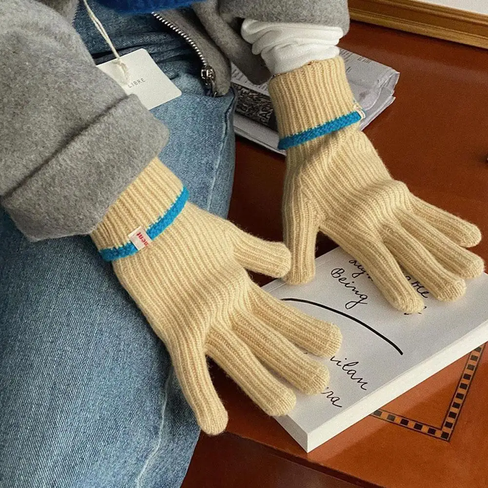 

Fashion Touch Screen Knitted Gloves Women Winter Thicken Fluffy Sports Outdoor Gloves Gloves Harajuku Skiing Warm Y2k Solid Q2P8