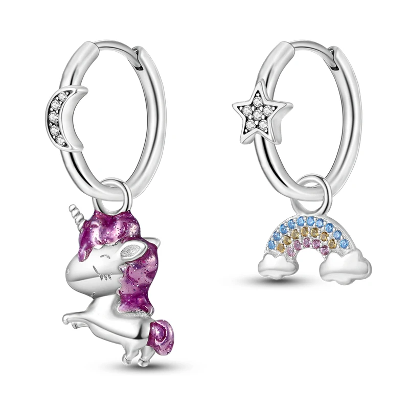 2025 Neue S925 Sterling Silber Ohrringe, geeignet für die niedlichen Tier- und Pflanzen-Serie, mehrfarbig, für Mädchen, Schmuck-Boutique – Detail 4