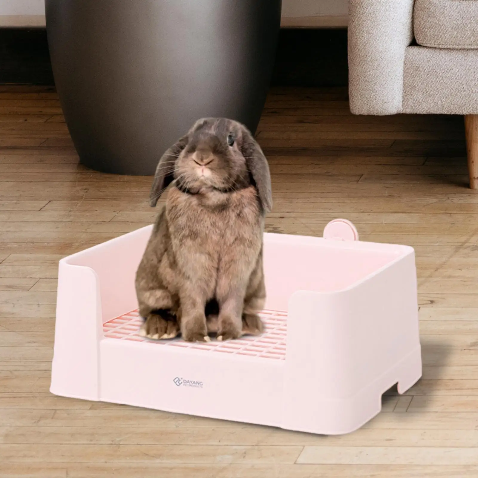 Rabbit Pad Holder Cute Easy to Clean Anti Splashing Litter Tray Potty Trainning Pet Bedpan for Bedroom Home Office Rabbit Bunny