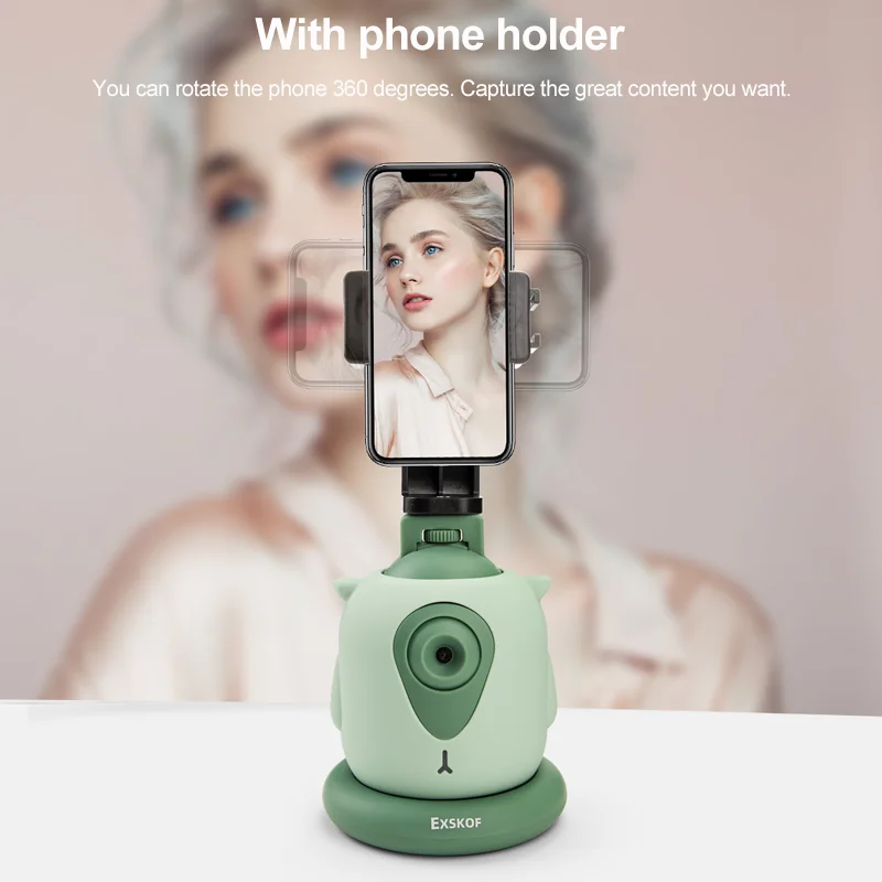 Smart Shooting Gimbal Selfie 360° Rotation Auto Face Tracking Holder Base For GoPro Hero 12 11 10 9 8 7 DJI Osmo Action 4 Phone