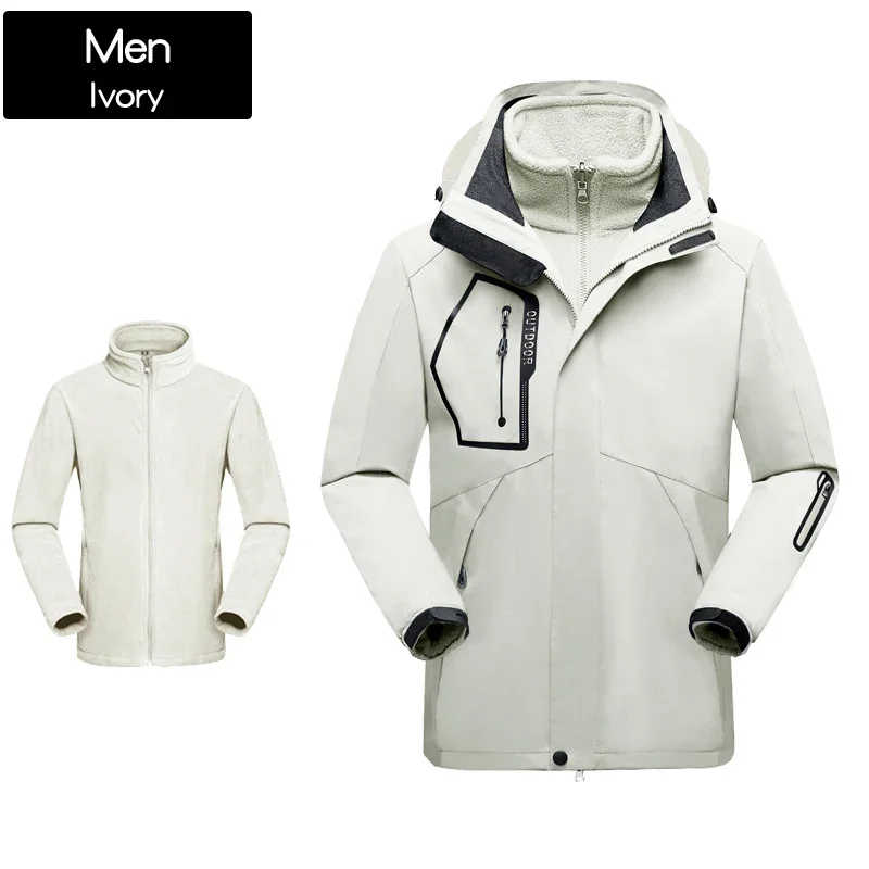 Skiing Jackets 3 In 1 Men Women Winter Warm Ski Hooded Jacket Windproof Waterproof Wear-resisting Outdoors Hiking Climbing Coat winter jacket ski jacket