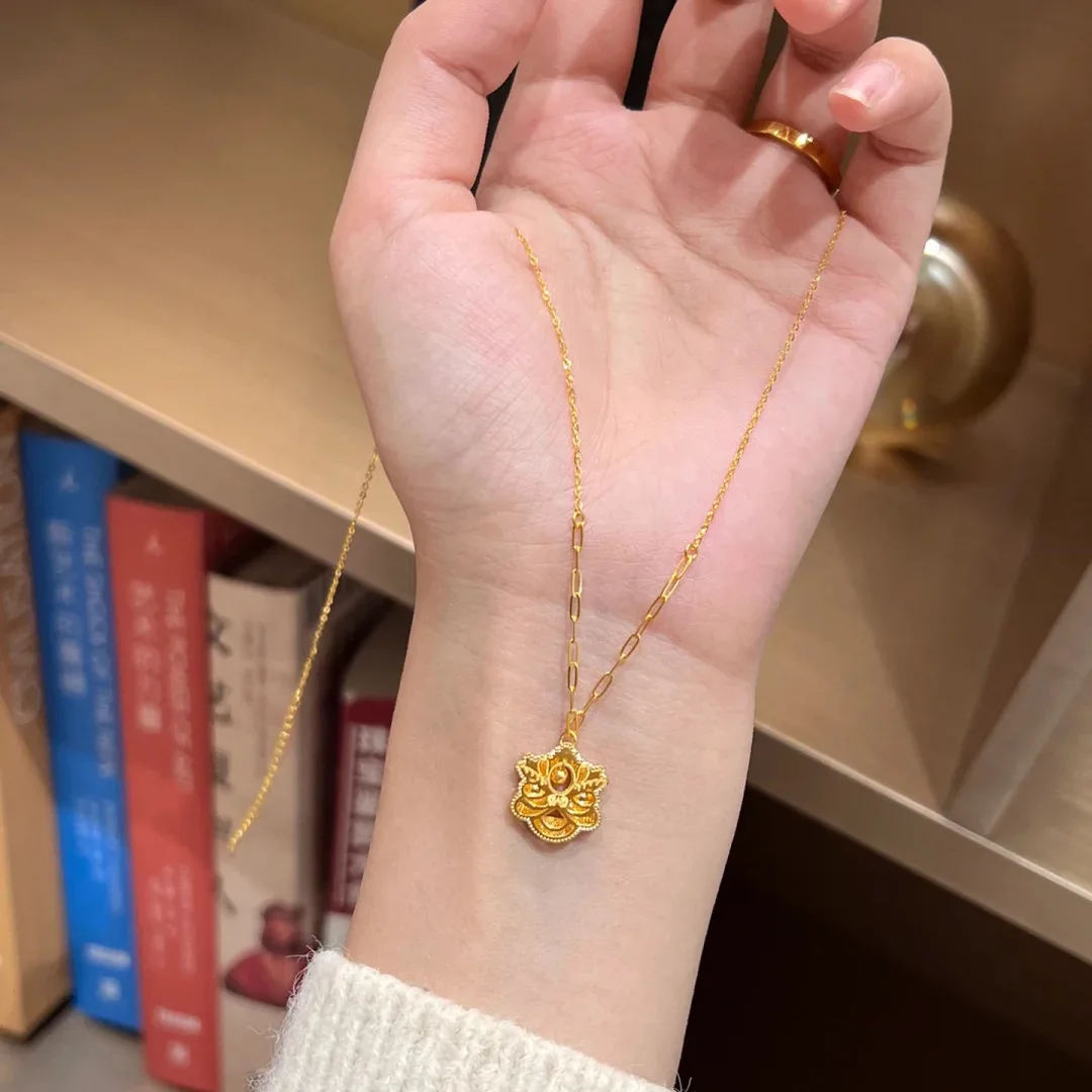 Ethnic Style Design Sense Lion Awakening Necklace Unique Necklace Auspicious Meaning Jewelry New Year's Gift for Friends Gifts