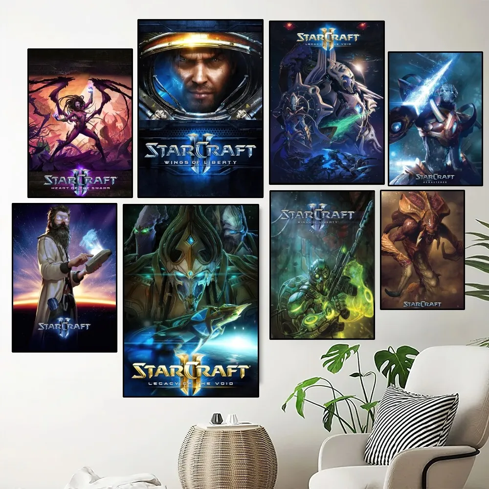 Game S-Starcraft Cool Poster Prints Wall Bedroom Living Room Decoration Sticker