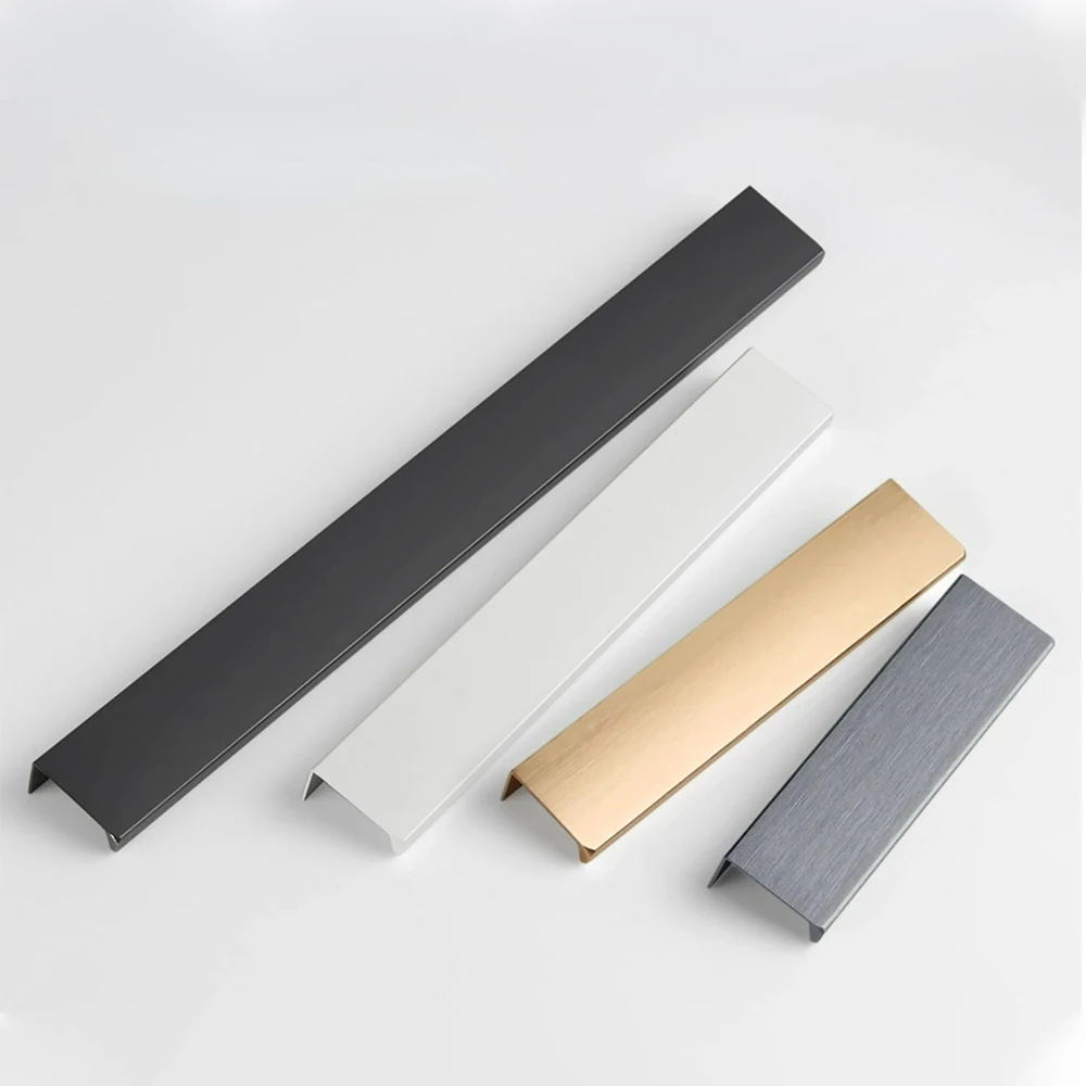 Hidden Handles For Kitchen Cabinets Dresser Drawer and Cupboard Aluminum Alloy Wardrobe Door Handle Furniture Hardware