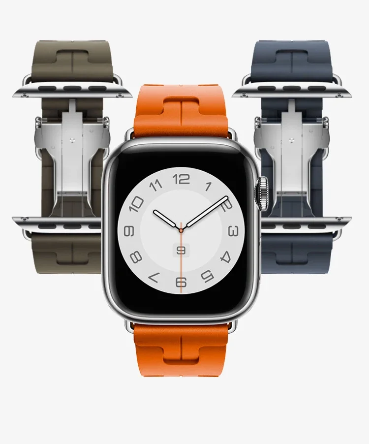 Kilim Single Tour Silicone Watch Strap with Logo and Folding Buckle