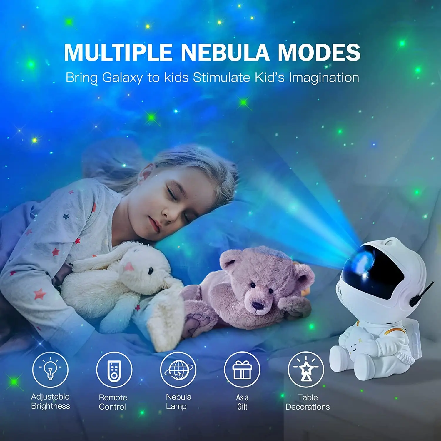 ソラ　ASTRO STAR LIGHT パーカー Star Projector Astronaut Galaxy Light Projector, Kids Nebula