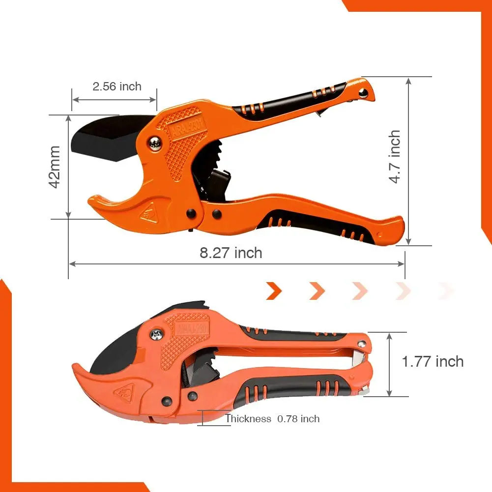 Pipe Cutter AIRAJ PVC Cutting Ratchet Type for PVC PPR Plastic Water Pipes