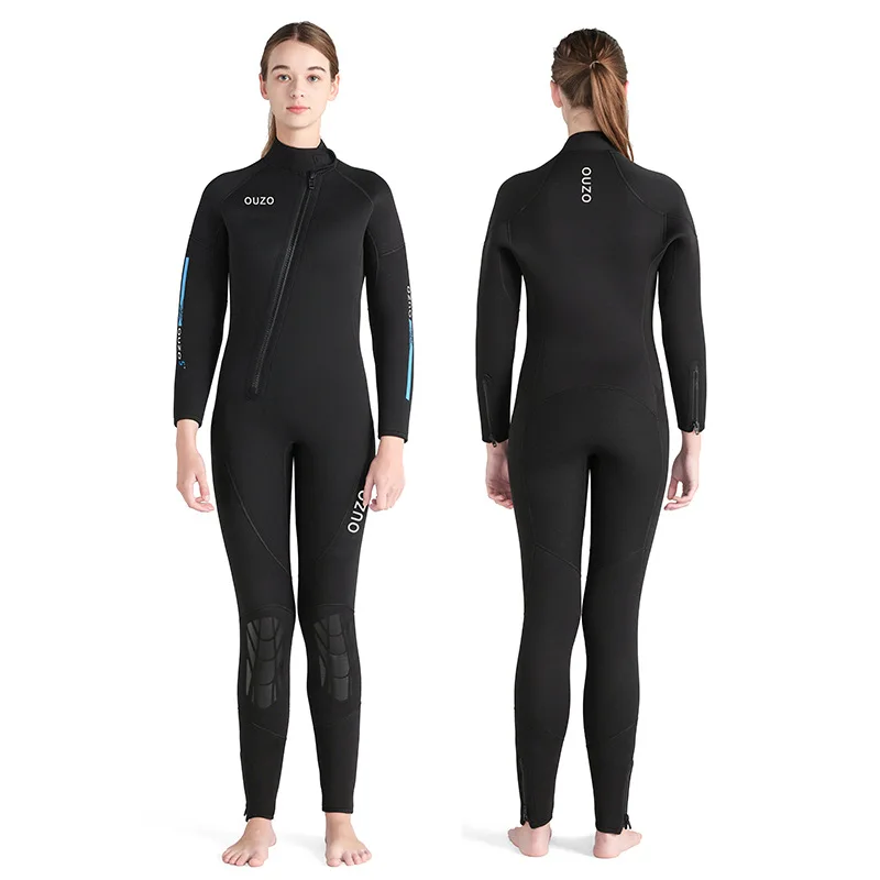 Women's Men's Wetsuit 5mm Neoprene Thickness, Full Body Long Sleeve Front Zip Thermal Dive Suit Surf Scuba Diving triathlon