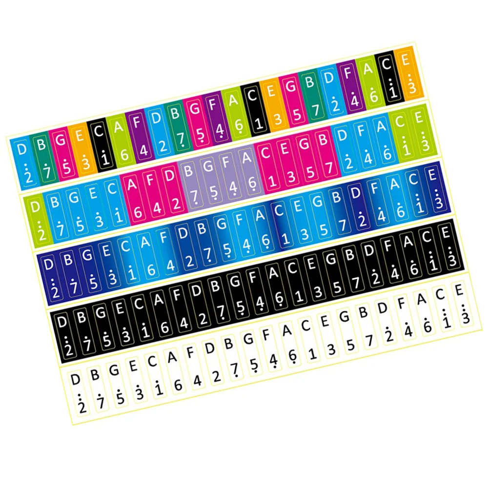 

5 Pcs The Gift Kalimbatie Finger Piano Note Stickers Thumb Keyboard Practical Decal