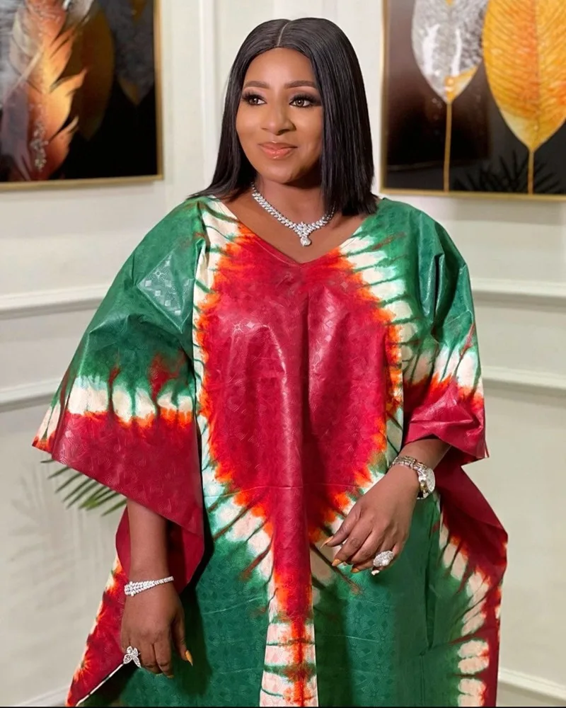 

2023 African Dresses for Women Spring Summer Africa Women Polyester Printing Plus Size Long Dress African Robes African Clothes