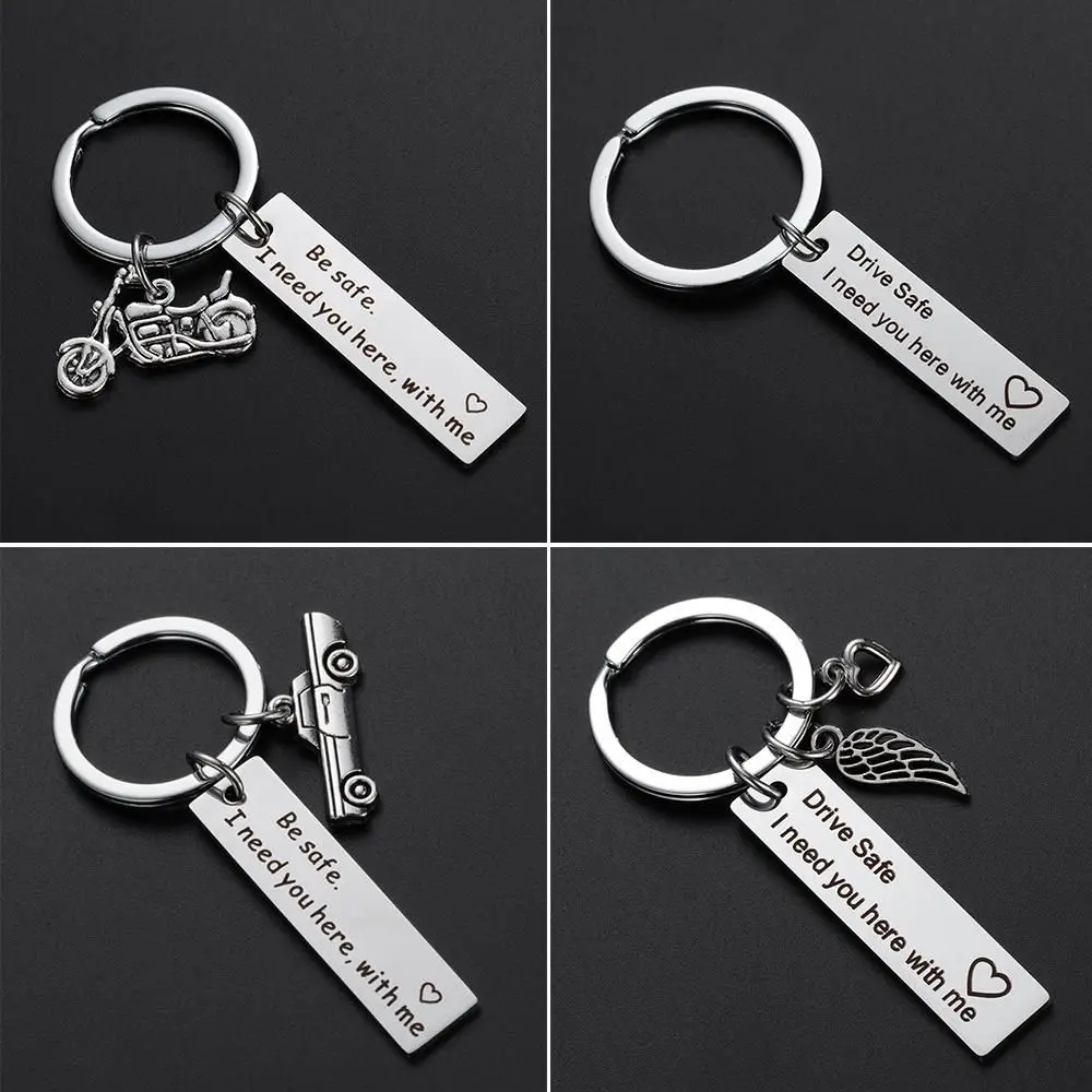 Dad Boyfriend Gifts Drive Safe Keyring I Need You Here with me for Men Keychain