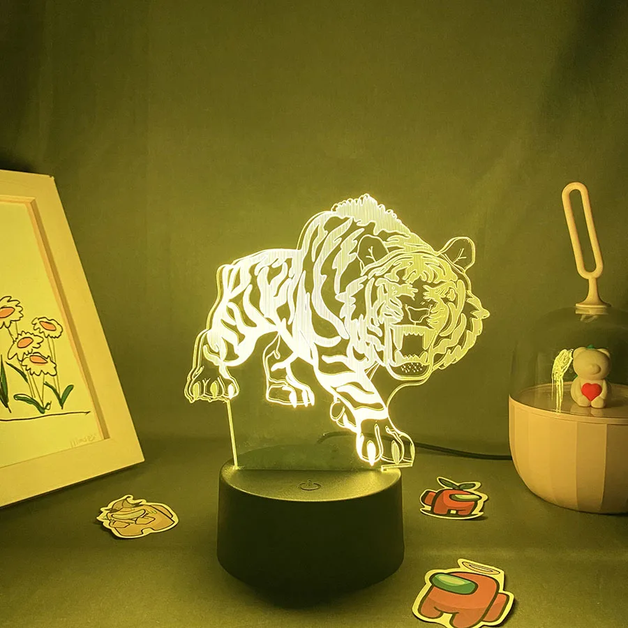 

Cute Animal Tiger 3D LED Neon Night Lights Colorful Birthday Gift For Friend Kid Child Kawai Bedroom Decor Small Tiger Lava Lamp
