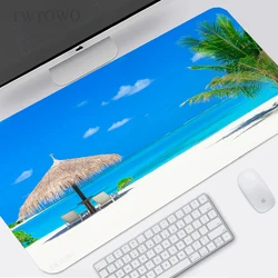 Enhanced Blue Sky Beach Custom XL Gaming Mouse Pad - Large HD Design, Soft Anti - Slip Natural Rubber Mat - Size 900x400x2 mm (1)
